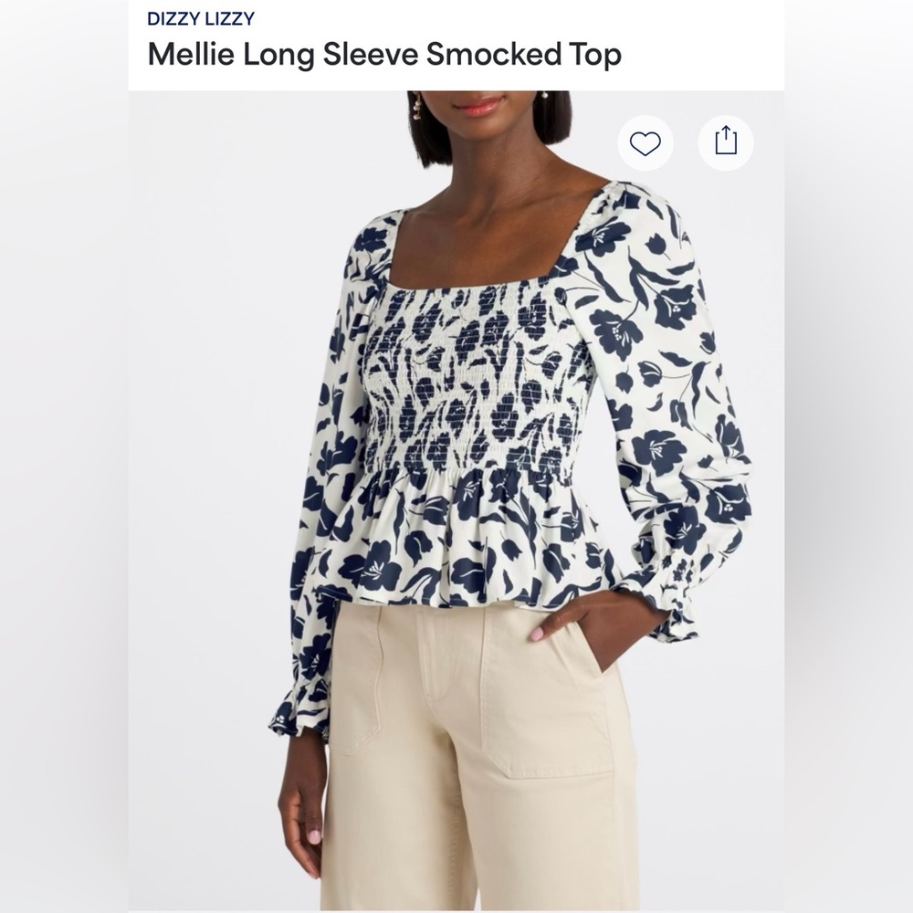 Dizzy Lizzy Mellie Long Sleeve Smocked Top